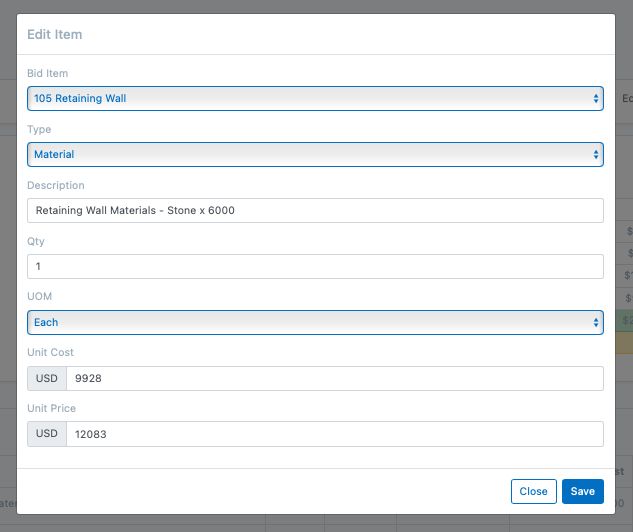 Item Cost Management