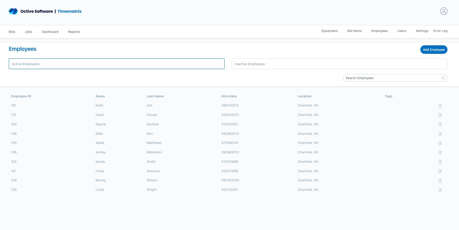 Employee Management Interface
